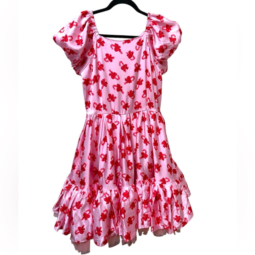 Ivy City Candy Cane Bow Holiday Dress